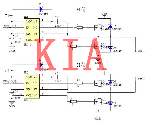 MOS管，H橋，驅(qū)動電路圖