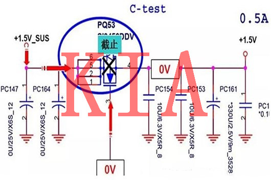 MOS管d、s反接，電源反接