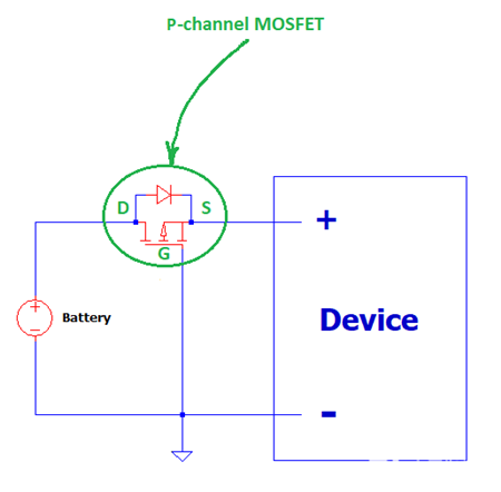PMOS設(shè)計(jì)反向電壓保護(hù)電路、原理-KIA MOS管