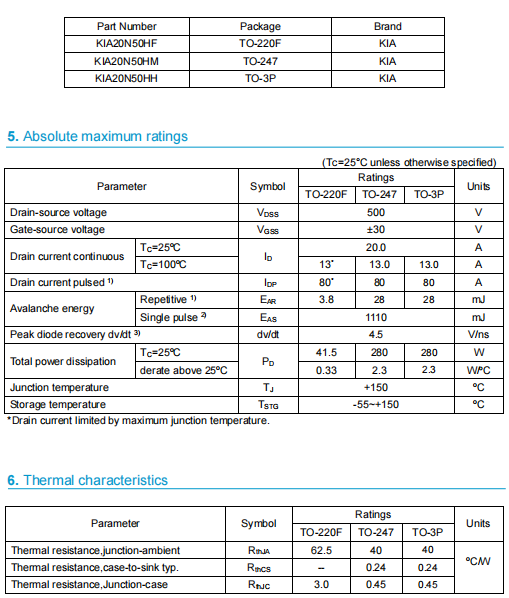 20n50場效應管參數(shù) 20n50場效應管參數(shù)