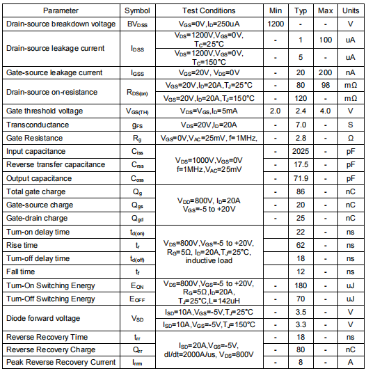 80n120參數(shù),KSZ080N120A 80n120參數(shù),KSZ080N120A