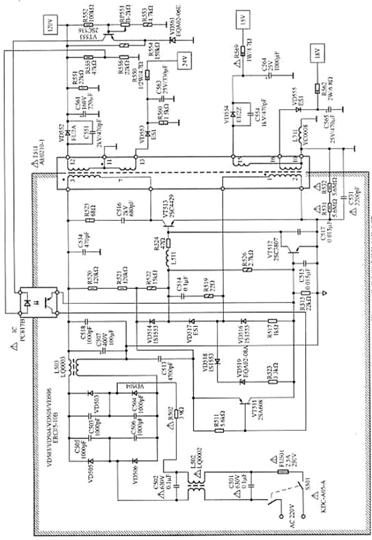 自激式開關(guān)電源電路,單管自激電路圖分享-KIA MOS管