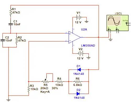 rc振蕩電路原理,正弦波