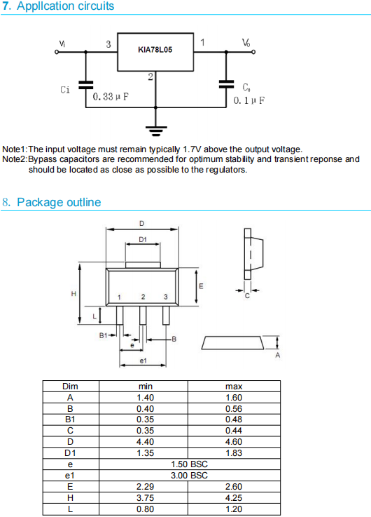78l05三端穩(wěn)壓器參數(shù)