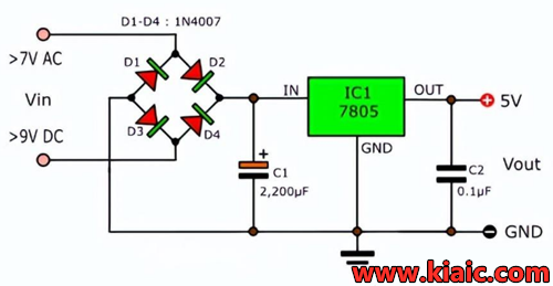 7805三端穩(wěn)壓器