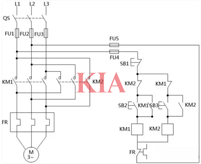 ?電動機正反轉(zhuǎn)電路,原理圖-KIA MOS管