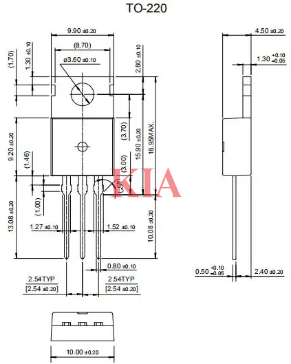 to220,?to220封裝尺寸圖,to220封裝mos管引腳-KIA MOS管