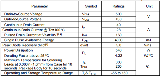 500v40a,9150場效應(yīng)管