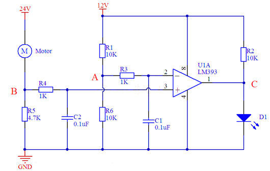 電機(jī)過熱保護(hù)電路